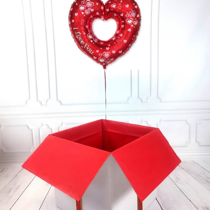 Box balonowy - balon serce z helem - sercowa forma