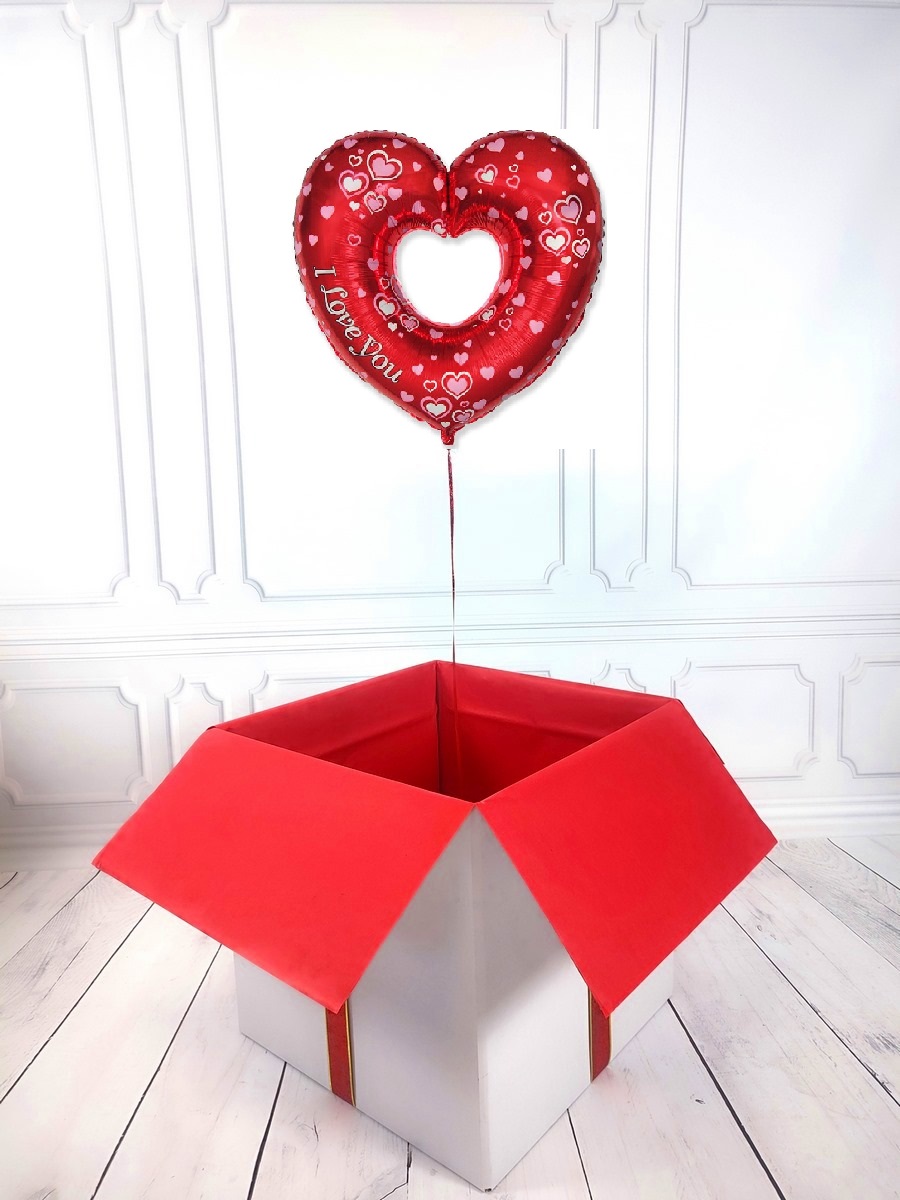 Box balonowy - balon serce z helem - sercowa forma